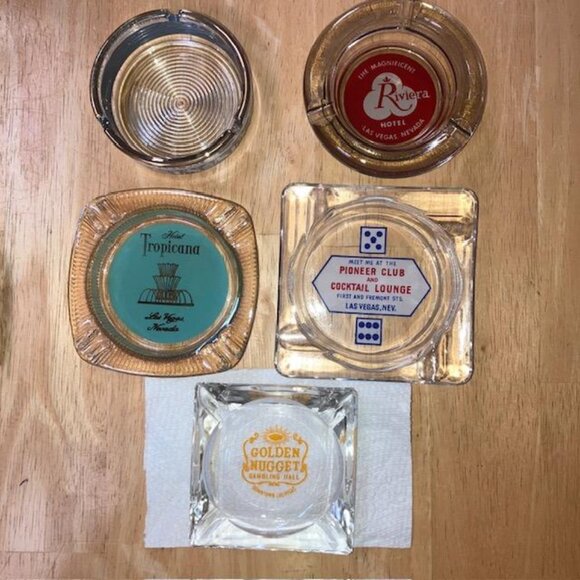 9 MCM Las Vegas CASINO Cigar Ashtrays from 1950s Sahara Caesers Riveria Trop - Picture 2 of 14